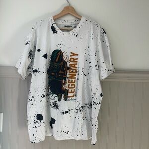 Blackjack Legendary Men’s 2XL White and Black Splatter Tee